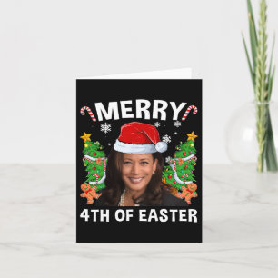 Carte Funny Kamala Harris Noël Santa Hat Joyeux 4e
