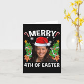 Carte Funny Kamala Harris Noël Santa Hat Joyeux 4e (Fleur jaune)
