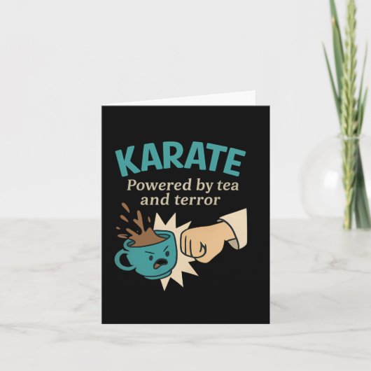 Carte Funny Karate Humour Martial Powered (Devant)