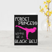 Carte Funny Karate Shirt Girl Black Belt Martial Arts Gi (Fleur jaune)