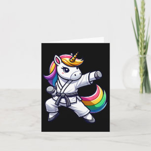 Carte Funny Karate Unicorn Athlete Black Belt Boys Girls
