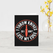 Carte Funny Knife Thrower I Throw Knives (Fleur jaune)