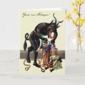Carte Funny Krampus Noël Anniversaire Texte personnalisé (Fleur jaune)