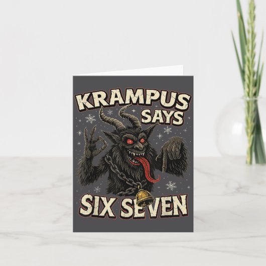 Carte Funny Krampus Says Six Seven 6 7 Meme Christmas Ho (Devant)