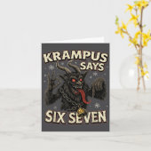 Carte Funny Krampus Says Six Seven 6 7 Meme Christmas Ho (Fleur jaune)