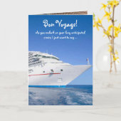Carte Funny Lab Bon Voyage pour la croisière. (Fleur jaune)