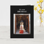 Carte Funny Lab Homme Anniversaire (Fleur jaune)