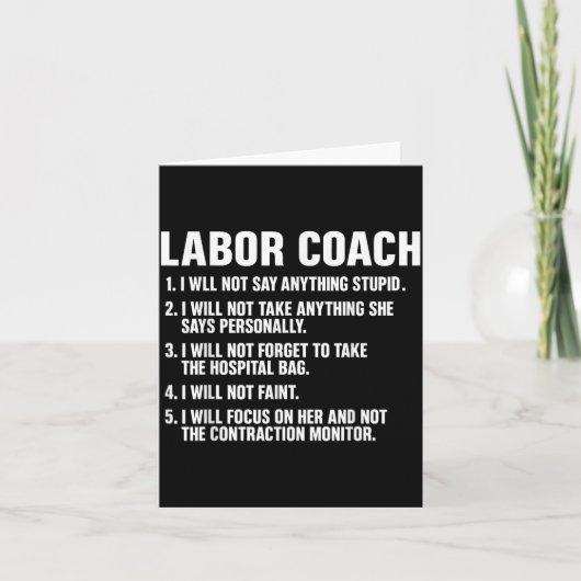 Carte Funny Labor Coach New Mom New Dad Hostal New Baby  (Devant)