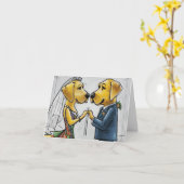 Carte Funny Labrador Retriever Chien Mariage Art (Fleur jaune)