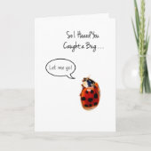 Carte Funny Ladybug Se Bien, Attraper Et Sortir (Devant)