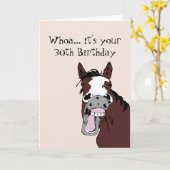 Carte Funny Laughing Horse Humour 30e anniversaire (Fleur jaune)
