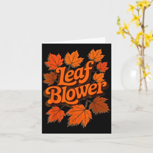 Carte Funny Leaf Blower Fall Autumn Costume Matching Out (Fleur jaune)