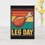 Carte Funny Leg Day Costume Turkey Day Pilgrim Thanksgiv (Fleur jaune)