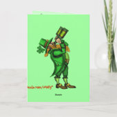 Carte Funny leprechaun happy (Dos)