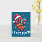 Carte Funny Let It Flow Heart Anatomy Nurse Christmas  (Fleur jaune)