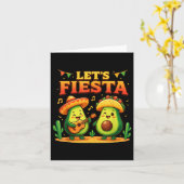Carte Funny Lets Fiesta Avocado & Tacos Cinco De May (Fleur jaune)