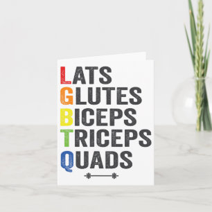 Carte Funny Lgbtq Lats Glutes Biceps Triceps Quads Peser