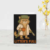 Carte Funny Litter's Full Cat  (Fleur jaune)
