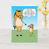 Carte Funny Little Horse Get Well (Fleur jaune)