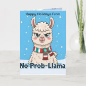 Carte Funny Llama No Prob-Llama Photo Christmas (Devant)