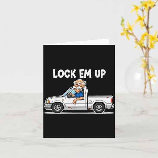 Carte Funny Lock Em Up Private Property (Fleur jaune)