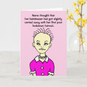 Carte Funny Lockdown First Haircut Femme Birthday Card (Fleur jaune)
