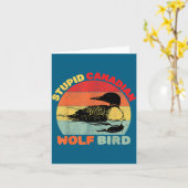 Carte Funny Loon Bird Humor Stud Canadian Wolf Bird  (Fleur jaune)