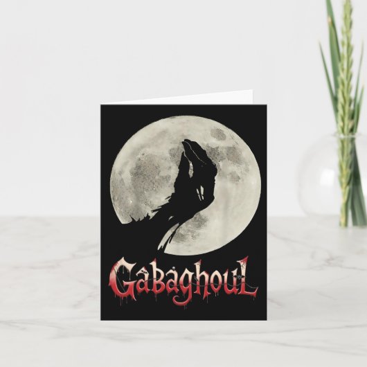 Carte Funny Lune à main Gabagool Halloween (Devant)
