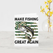 Carte Funny Make Fishing Great Again Camo B Fish America (Fleur jaune)
