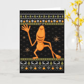 Carte Funny Marcus The Worm Ugly Christmas Sweaters Robe (Fleur jaune)