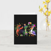 Carte Funny Mardi Gras 2026 Crocodile Crawfish Pelican N (Fleur jaune)