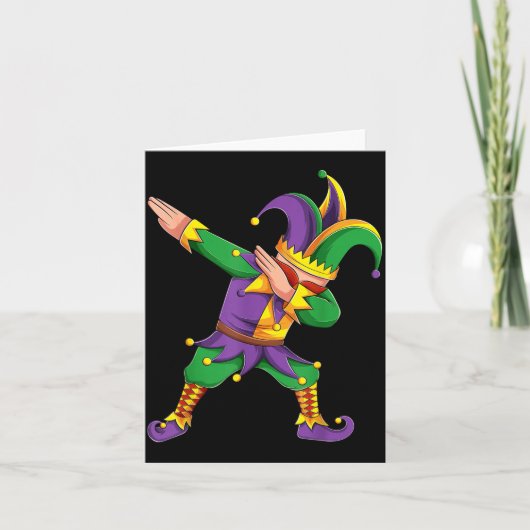 Carte Funny Mardi Gras Outfit Dabbing Jester New Orleans (Devant)