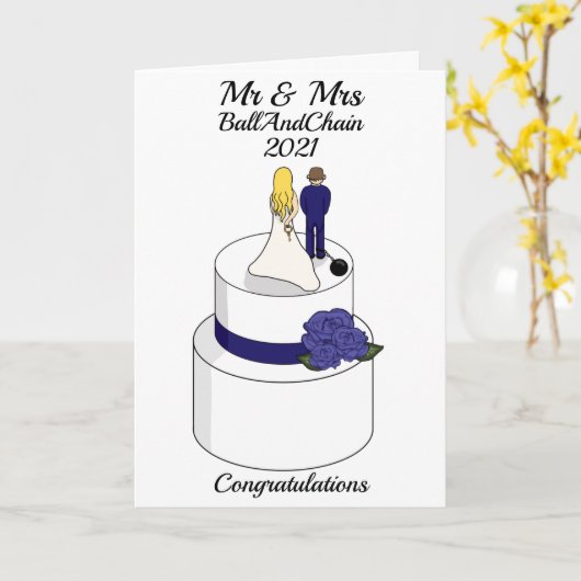 Carte Funny Mariage Day Félicitations Voiture personnali (Fleur jaune)