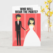 CARTE FUNNY MARIAGE GREETING CARDS, QUI PORTERA DES PANI (Fleur jaune)