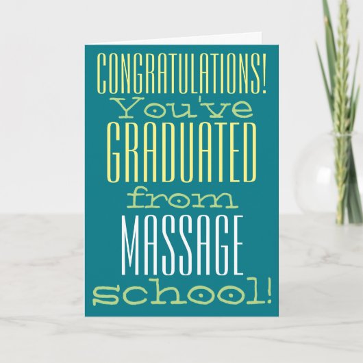 Carte Funny Massage School Graduation Félicitations (Devant)