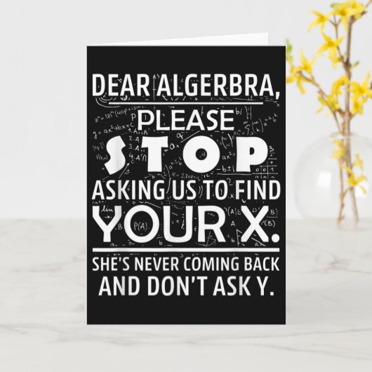 Carte Funny Math For Math Lovers Nerd Nerdy Hilarious De (Fleur jaune)