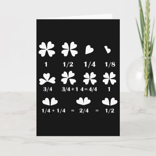 Carte Funny Math Fraction Four Leaf Clover Teacher St Pa (Devant)