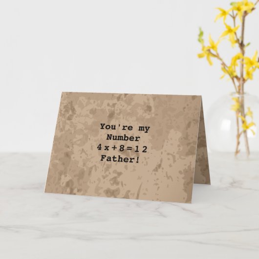 Carte Funny Math Happy Fathers Day (Fleur jaune)