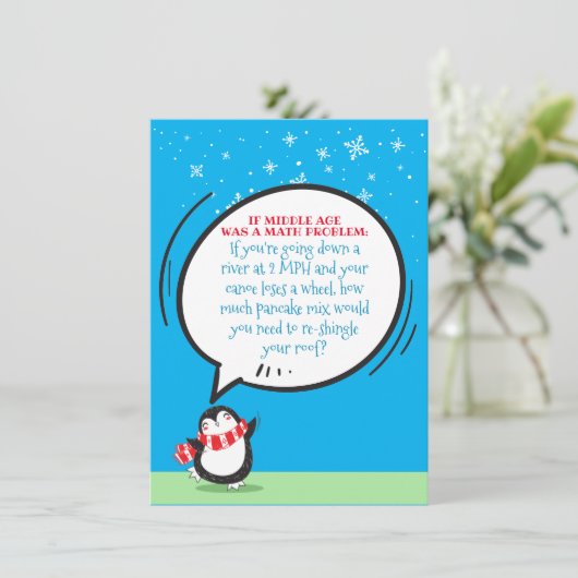 Carte Funny Math Problem Middle Age Birthday Card (Debout devant)