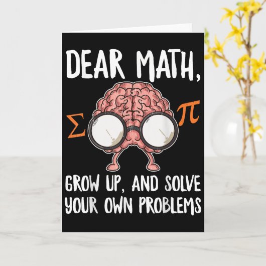Carte Funny Math Quote For Girls Boys Teens Men Women De (Fleur jaune)