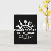 Carte Funny Mechanic Quote Knower Of Stuff Fixer Of Thin (Fleur jaune)