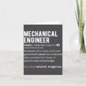 Carte Funny Mechanical Engineer Definition Engineering  (Devant)