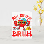 Carte Funny Meme 67 Six Seven Bruh Valentine Heart Toddl (Fleur jaune)