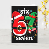 Carte Funny Meme Six Seven 67 Elf 6 7 Santa Christmas Pa (Fleur jaune)