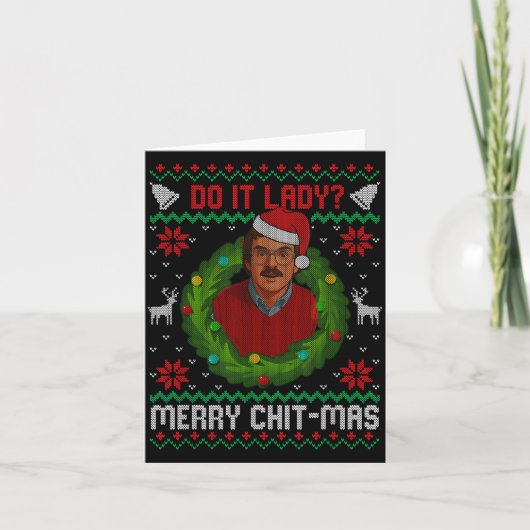Carte Funny Merry Chit-mas Ugly Christmas Sweater  (Devant)