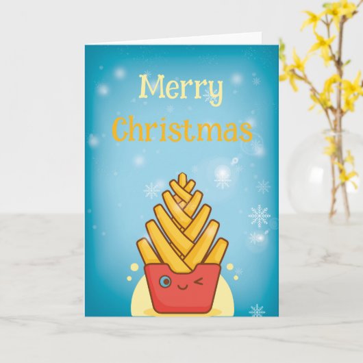 Carte Funny Merry Christmas Folded Greeting Card (Fleur jaune)