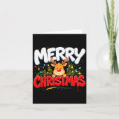 Carte Funny Merry Christmas Reindeer Xmas Family Men &am (Devant)