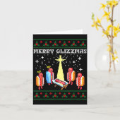 Carte Funny Merry Glizzmas Hot Dogs Family Group Ugly Ch (Fleur jaune)