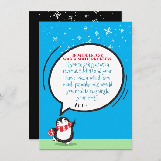 Carte Funny Middle Age Math Problem Birthday Card (Devant / Derrière)
