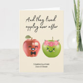 Carte Funny mignon Mariage Apple Couple Félicitations (Devant)